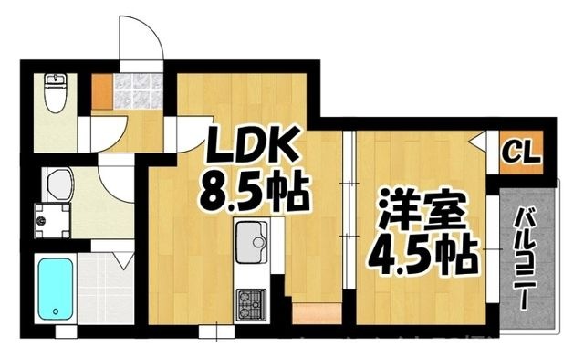 拡大写真:グランメゾン九大学研都市 2階201の間取り