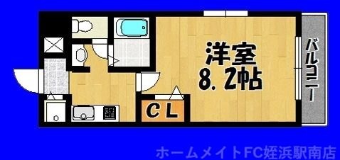 拡大写真:エル・ブラン姪浜 5階504の間取り