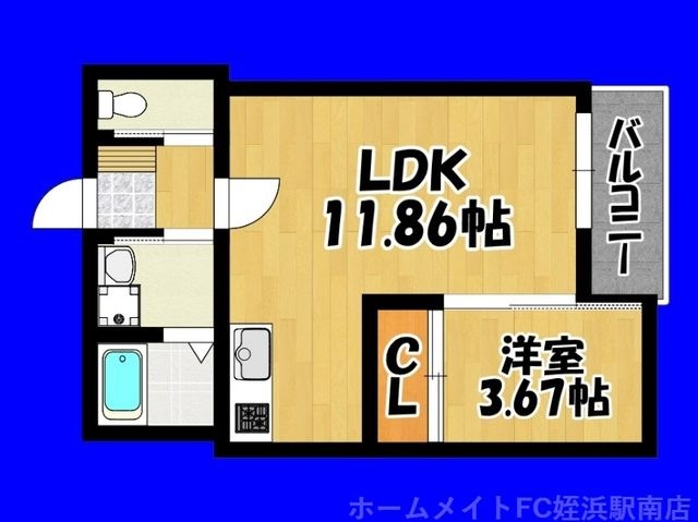 拡大写真:オルキオ 2階202の間取り