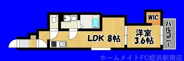 拡大写真：クレシア周船寺Ⅱ 3階301の間取り