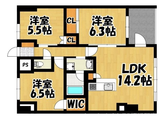 拡大写真:S-RESIDENCE伊都Attirant 8階818の間取り