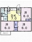 写真：シャルマン北川毛Ｂ2階の間取図