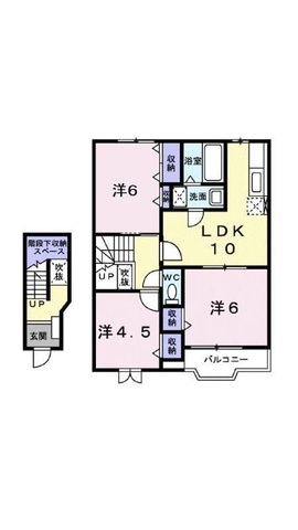 拡大写真:ハーモニー高岡I 2階202の間取り