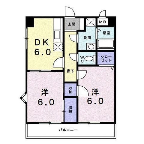 拡大写真:グルービーM 1階103の間取り