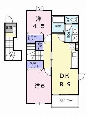 拡大写真:ビルゴ・レオーネA 2階201の間取り