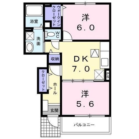 拡大写真:メイクロード 1階103の間取り