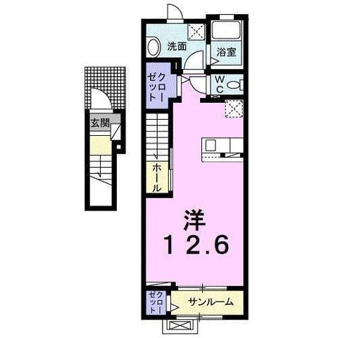 拡大写真:シャルマンIII 2階203の間取り