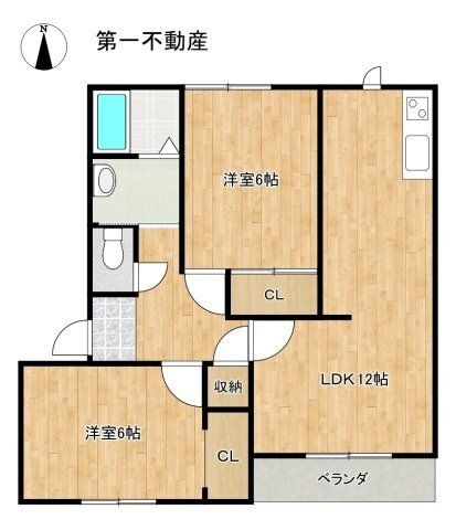 拡大写真:西脇市堀町 2階203の間取り