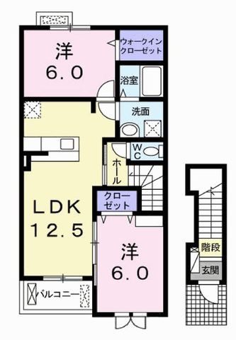 拡大写真：ラッフィナートⅠ 2階202の間取り