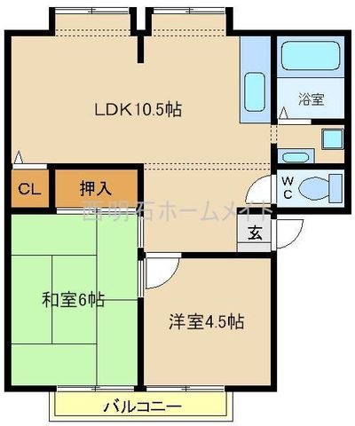 拡大写真:カサベルデ中澤 1階A102の間取り