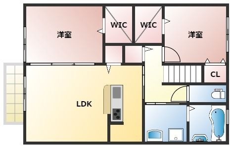 拡大写真:クオーレⅠ 2階202の間取り