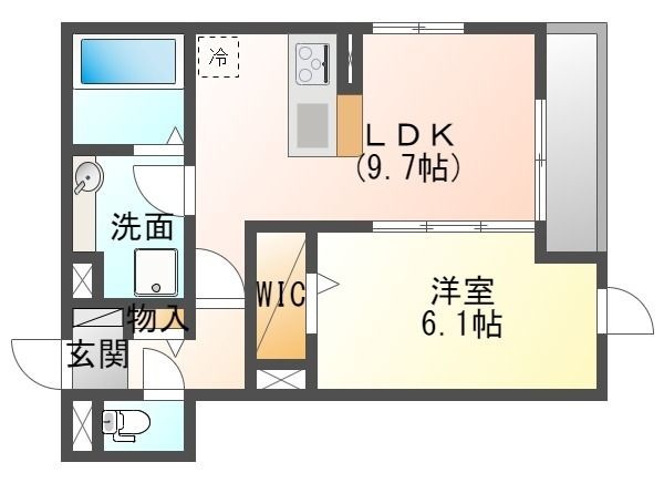 拡大写真:LES ENS FAMIIAUX M 2階201の間取り