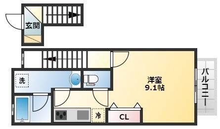 拡大写真:COCO西明石 2階202の間取り