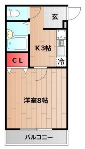 拡大写真:エントピアくるみⅡ 2階201の間取り