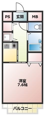 拡大写真:ウエストビラITO 8階802の間取り