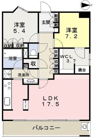 拡大写真:フォレストビュータワー鹿田町壱番館 3階303の間取り