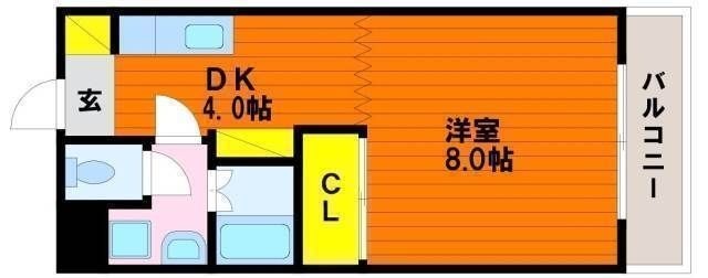 拡大写真:スカーレットハイム 3階307の間取り