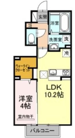 拡大写真:シャルール 1階102の間取り