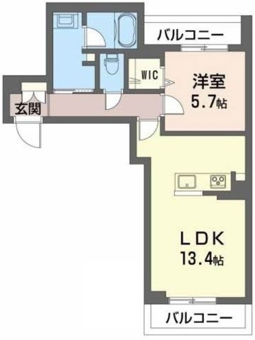 拡大写真:グランプレイス 4階403の間取り