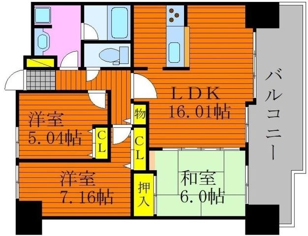 拡大写真：アルファステイツ新屋敷公園 2階203の間取り