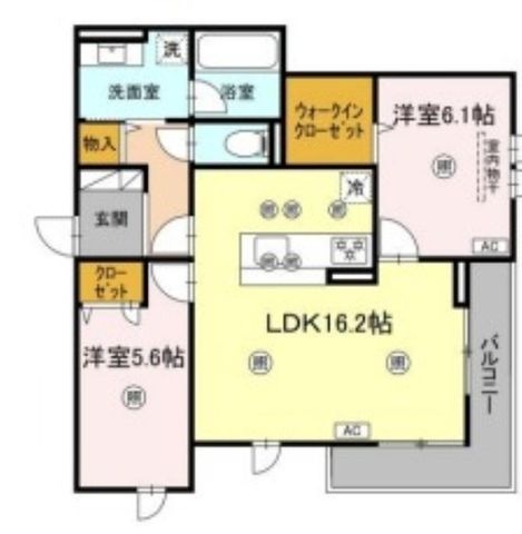拡大写真:Luveria 2階205の間取り