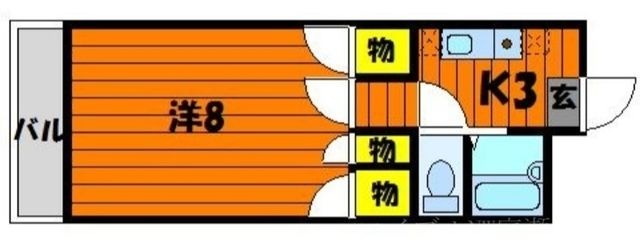拡大写真:エスポアール北長瀬 4階407の間取り