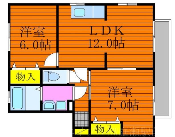 拡大写真:ファミールのざき 2階201の間取り
