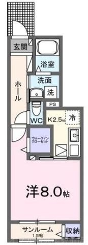 拡大写真:エザンス 1階105の間取り