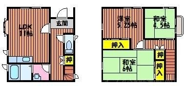 拡大写真:森安メゾネットB 1階2の間取り