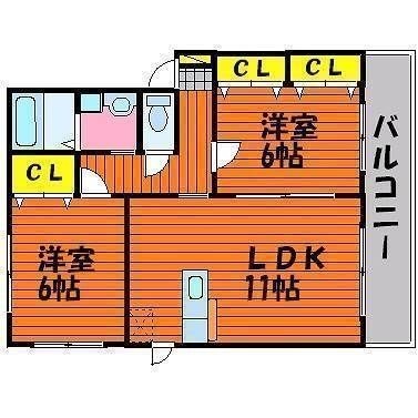拡大写真:ペアフィールド A棟 2階201の間取り