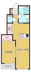 アイタウン庭瀬D棟の間取図