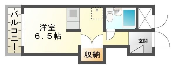 拡大写真:モンテメール学園前 2階202の間取り