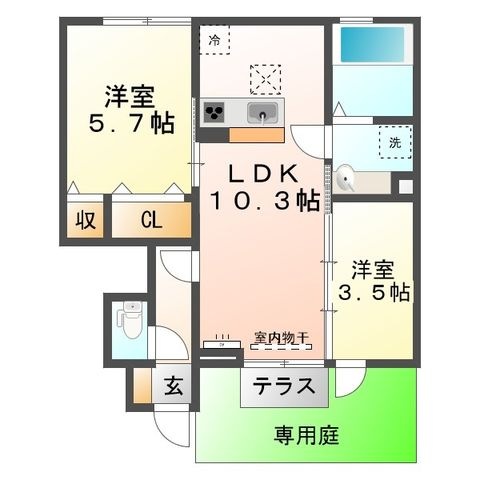 拡大写真:神戸市垂水区下畑町字石畳 1階102の間取り