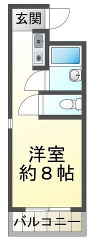 拡大写真:CAVE PANBROSⅢ 3階301の間取り