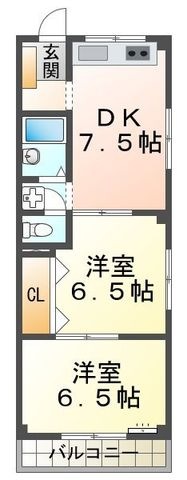 拡大写真:星ヶ丘アパートメント 2階202の間取り