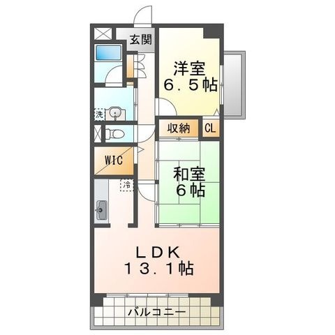 拡大写真:パインプロス 2階202の間取り