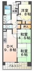 王塚西シティコートの間取図