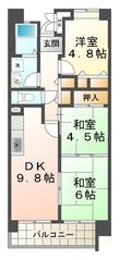 王塚西シティコートの間取図