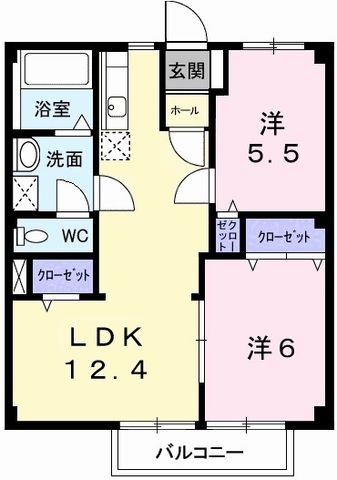拡大写真:シティシャトレ 2階205の間取り