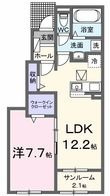 写真：メゾンドアポロン 1階104の間取図