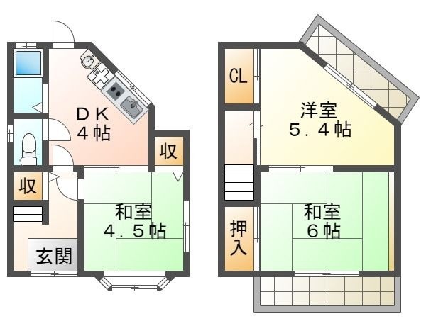 拡大写真：板宿町3丁目戸建 1階1の間取り