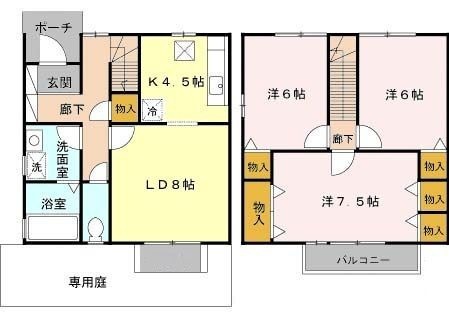 拡大写真:アルスクレストⅠ 1階102の間取り