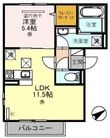 D-roomル・シャン・ドゥ・フルールの間取図