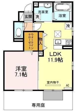 拡大写真:アトリオコートあかし 1階101の間取り