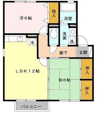 拡大写真:グランディールNKT 2階202の間取り