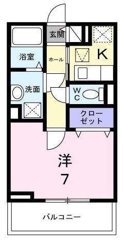 拡大写真：アステリア 1階103の間取り