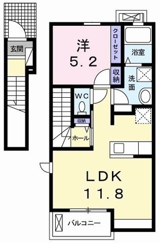 拡大写真：ガーデンハウスⅡ 2階201の間取り