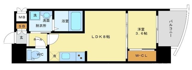 拡大写真:セレニテ福島アリア 11階1102の間取り