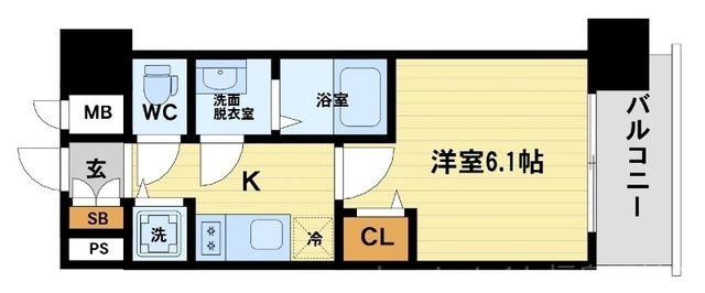拡大写真:プレサンス梅田北ザ・ライブ 地下8階805の間取り
