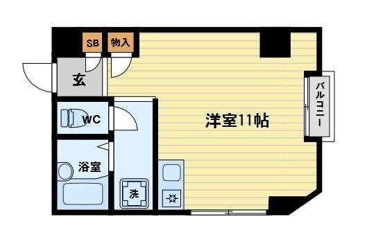 拡大写真:グレーコートファイブ 4階401の間取り